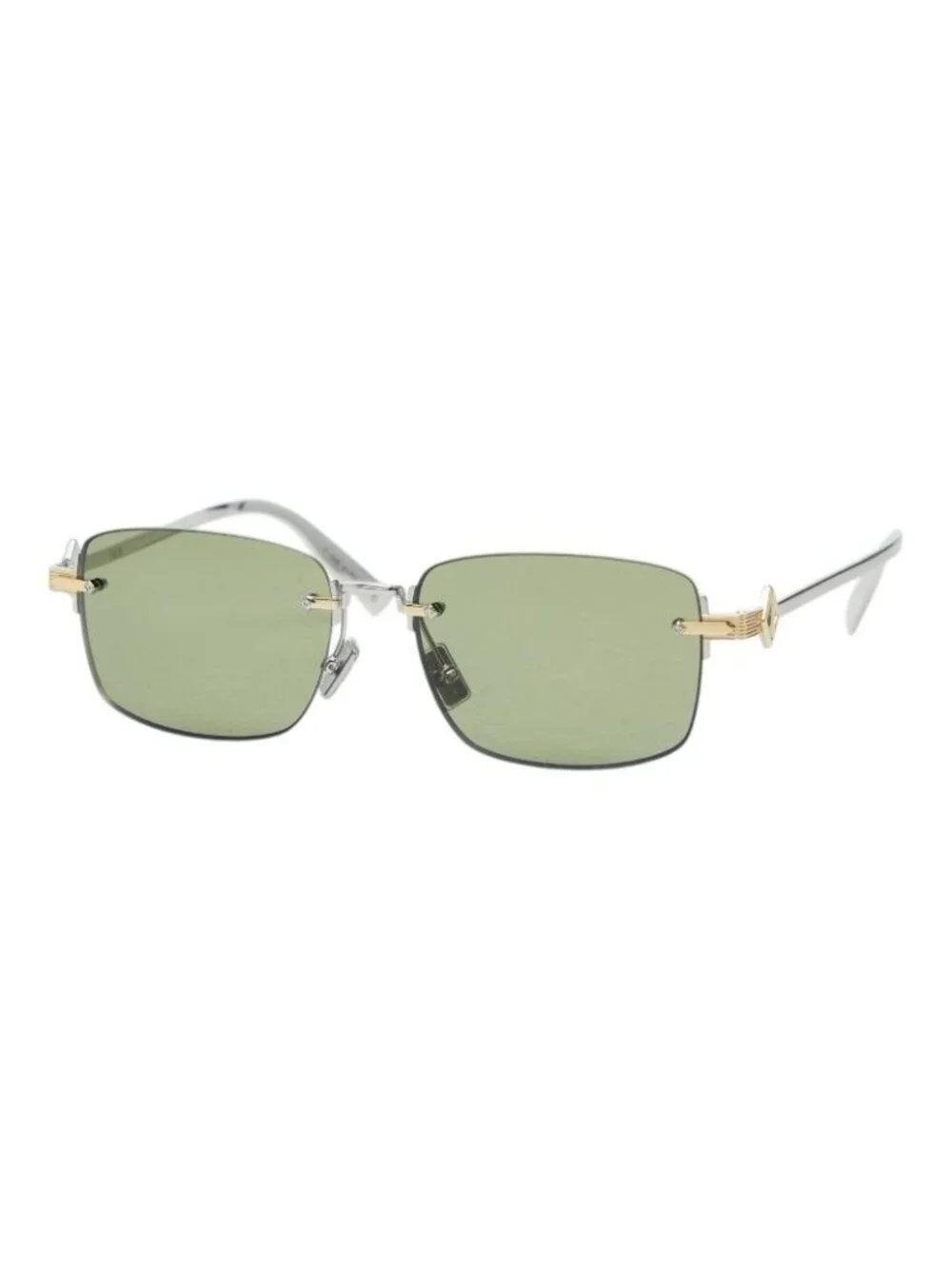 Dior CD Diamond Rimless Frameless Sunglasses Silver Gray Metal Eyewear